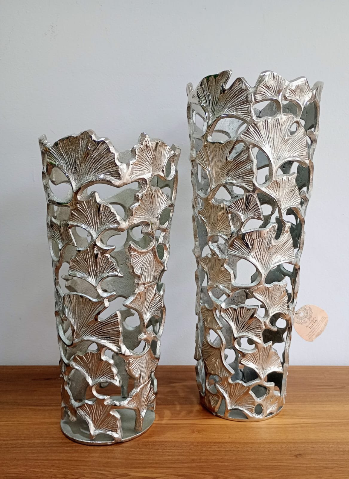 FLORERO HOJAS ALUMINIO SETX2